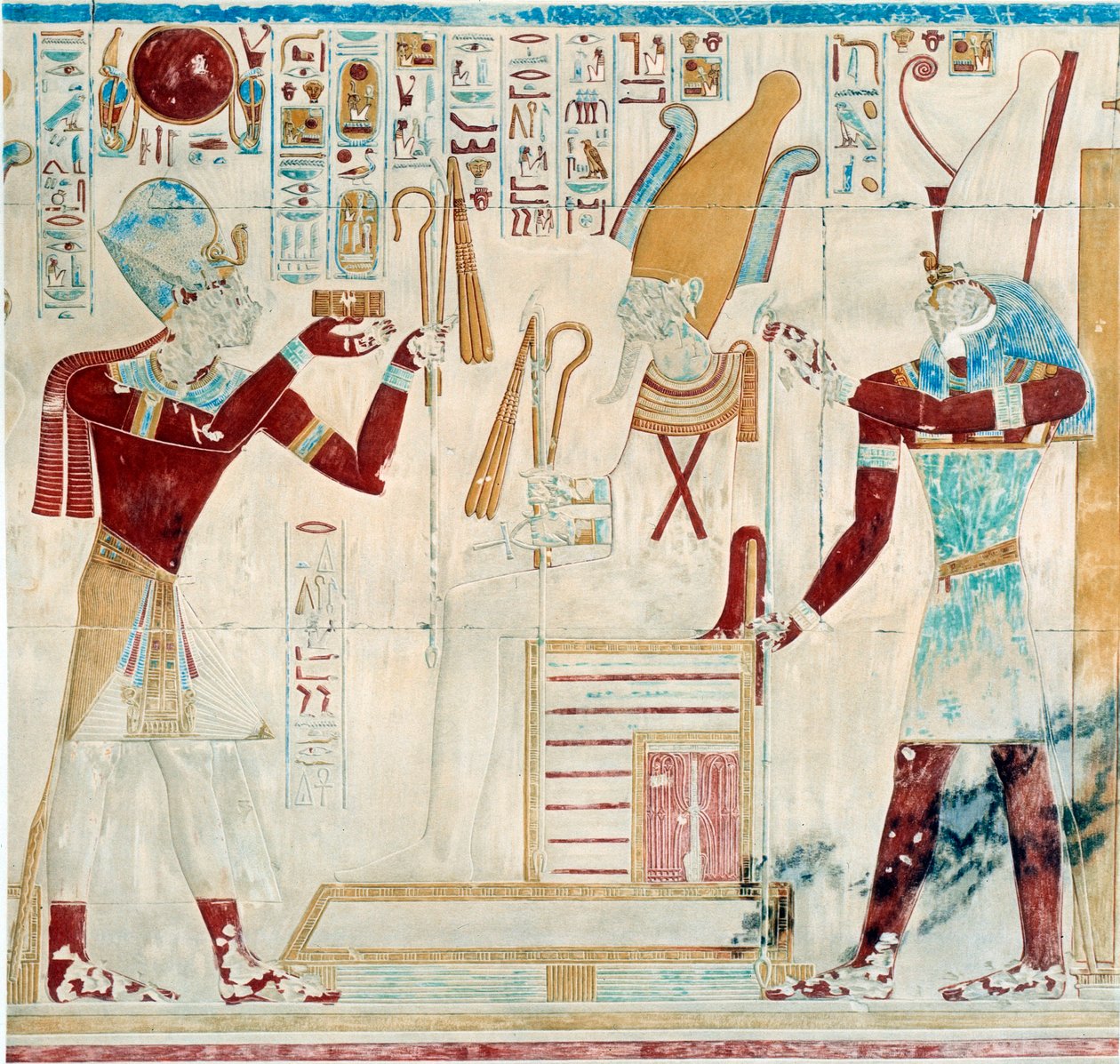 Kunst Egypt: Sethos tilbyr ornamenter til Osiris av Egyptian 19th Dynasty