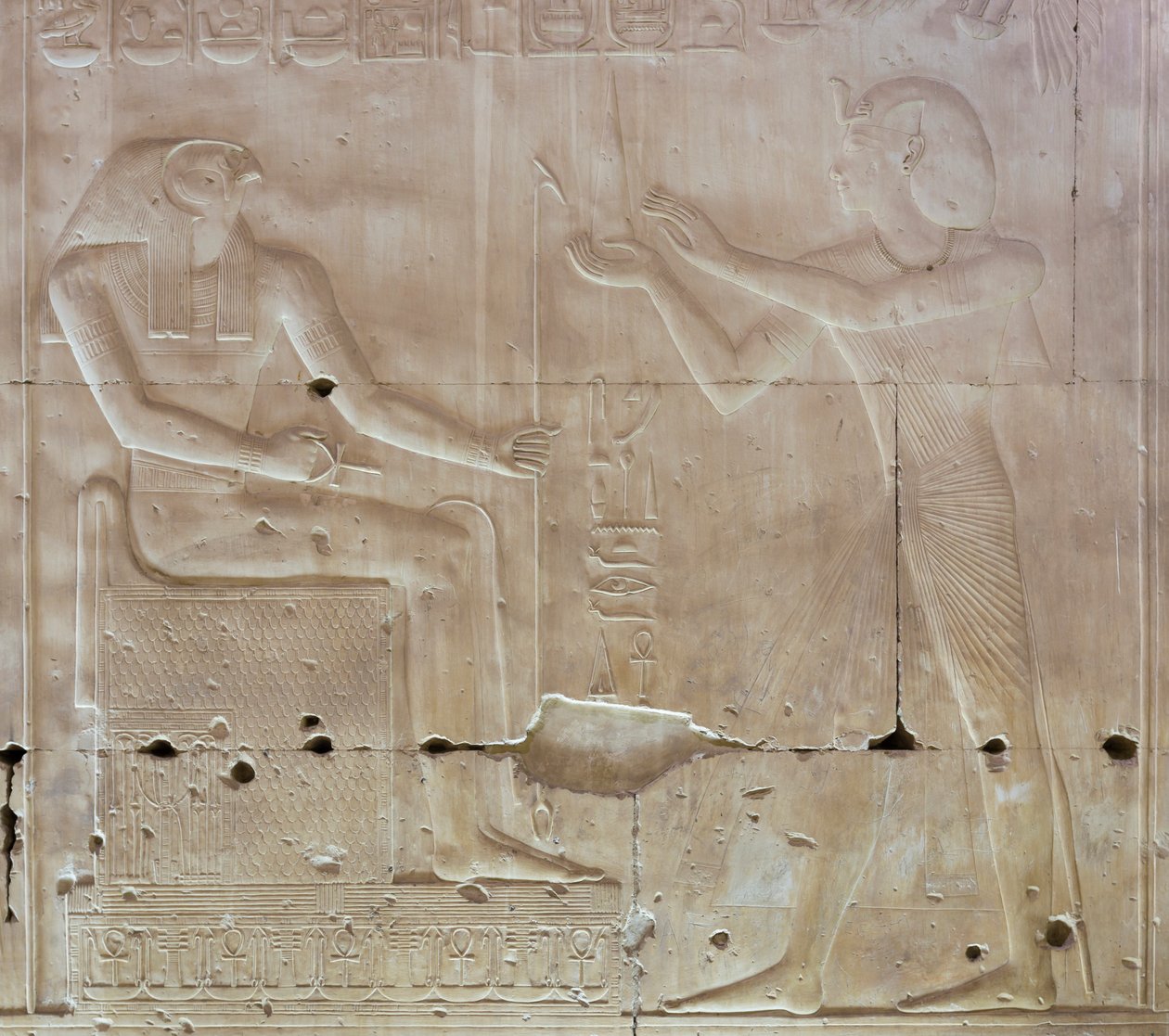Basrelieff, tempelet til Seti I, Abydos, Egypt av Egyptian 19th Dynasty