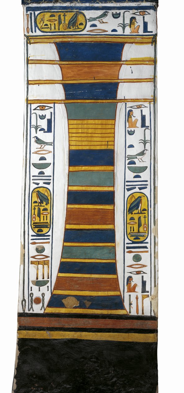 Egypt, Theben, Luxor, Dronningenes dal, Nefertaris grav, Djed-søyle som representerer Osiris' ryggrad som bærer oppstandelsesbeinmargen innenfor, fra 19. dynasti av Egyptian 19th Dynasty