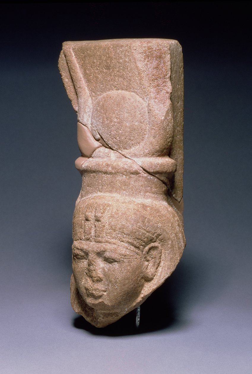 Leder for Hathor, fra Serabit-el-Khadim på Sinai-halvøya, New Kingdom, ca. 1279-1213 f.Kr. (kvartsitt) av Egyptian 19th Dynasty