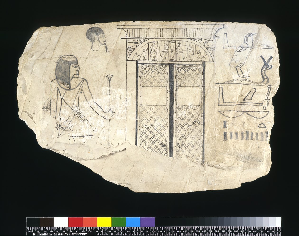 Ostracon, New Kingdom, ca. 1295-c. 1186 f.Kr. (malt kalkstein) av Egyptian 19th Dynasty