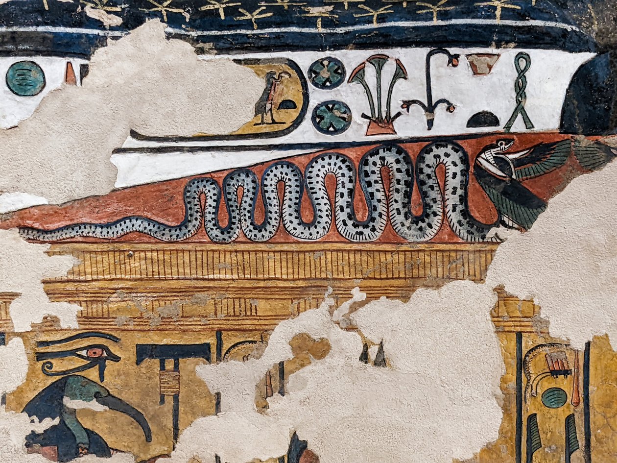 Maleri av en bevinget kobra-gravgrav Dronning Nefertari (veggmaleri) av Egyptian 19th Dynasty