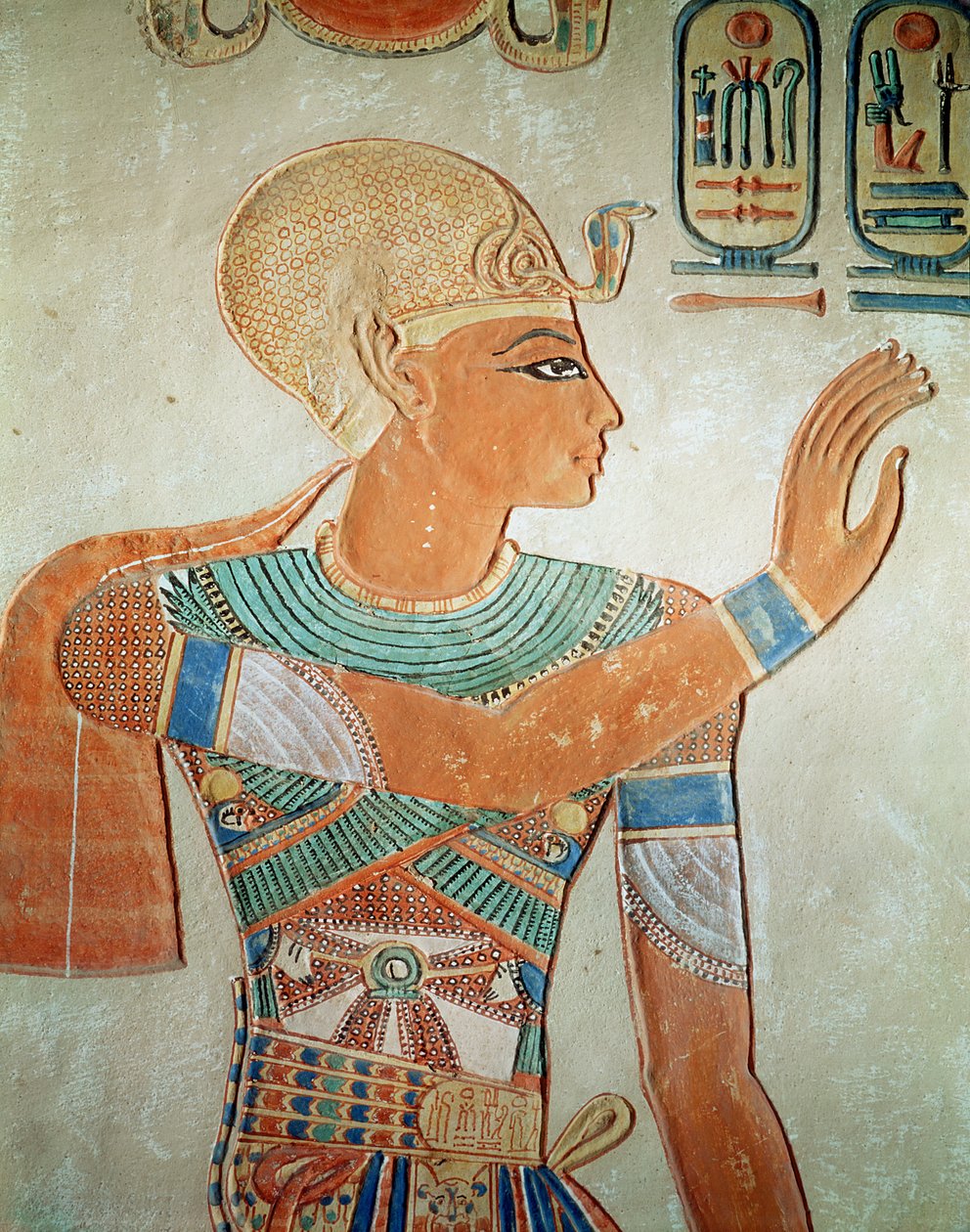 Portrett av Ramesses III (ca. 1184-1153 f.Kr.) fra graven til Amen-Her-Khepshef, New Kingdom (veggmaleri) av Egyptian 19th Dynasty