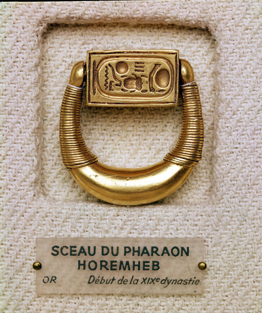 Ring med seglet til general Horemheb (ca. 1323-1295 f.Kr.) New Kingdom (gull) av Egyptian 19th Dynasty