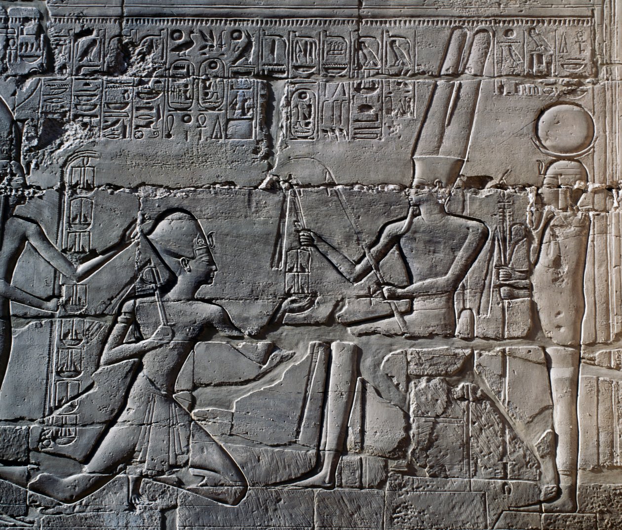 Seti I sine kampanjer i Syria og Palestina, relieff, nord yttervegg av Great Hypostyle Hall, Karnak tempelkompleks (Unescos verdensarvliste av Egyptian 19th Dynasty