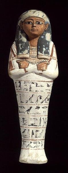 Shabti av Sennedjem, en nekropolisarbeider ved Deir el-Medina, Theben, New Kingdom, ca. 1294-1279 f.Kr. (kalkstein med pigment) av Egyptian 19th Dynasty