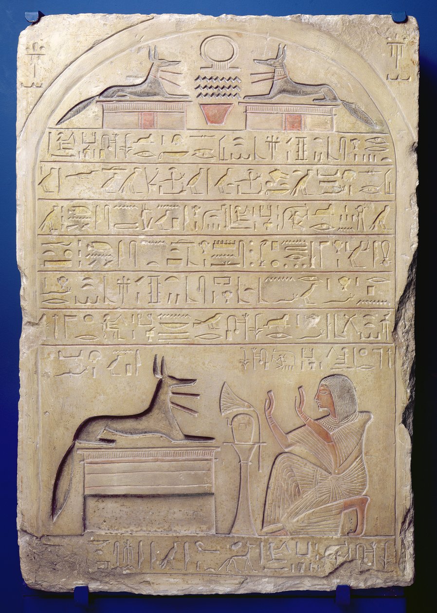 Stela av general Kasa, New Kingdom, ca. 1294-c. 1279 f.Kr. (malt kalkstein) av Egyptian 19th Dynasty