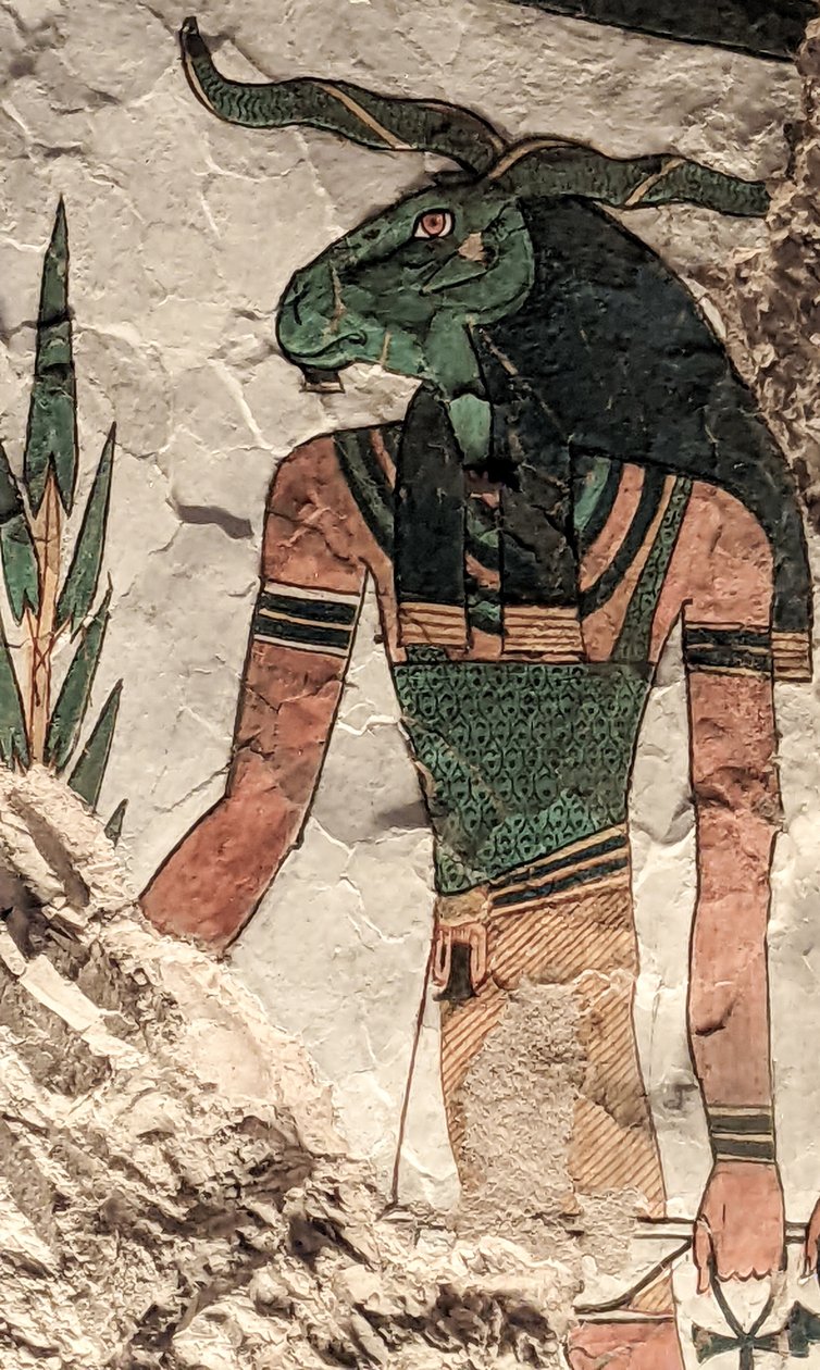 Budbringeren med et værhode (veggmaleri) av Egyptian 19th Dynasty
