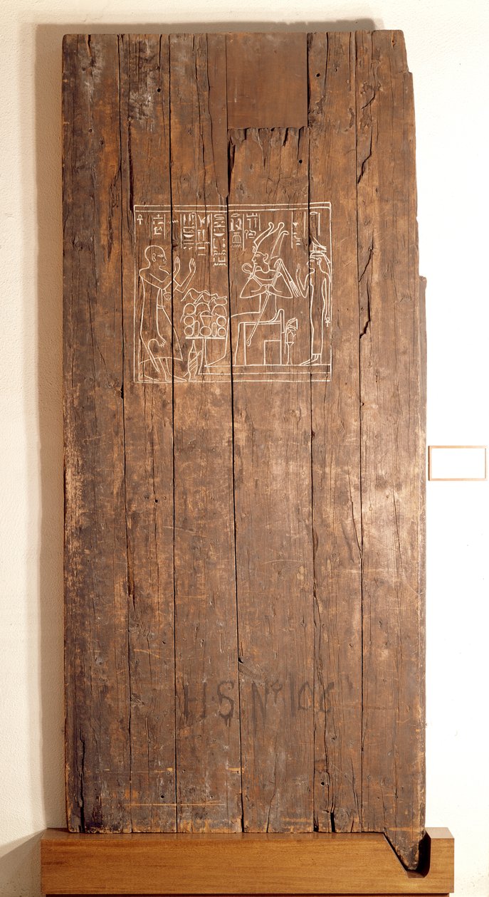Tredør fra graven til Khonsuhotep New Kingdom, ca. 1285 f.Kr. (tre) av Egyptian 19th Dynasty