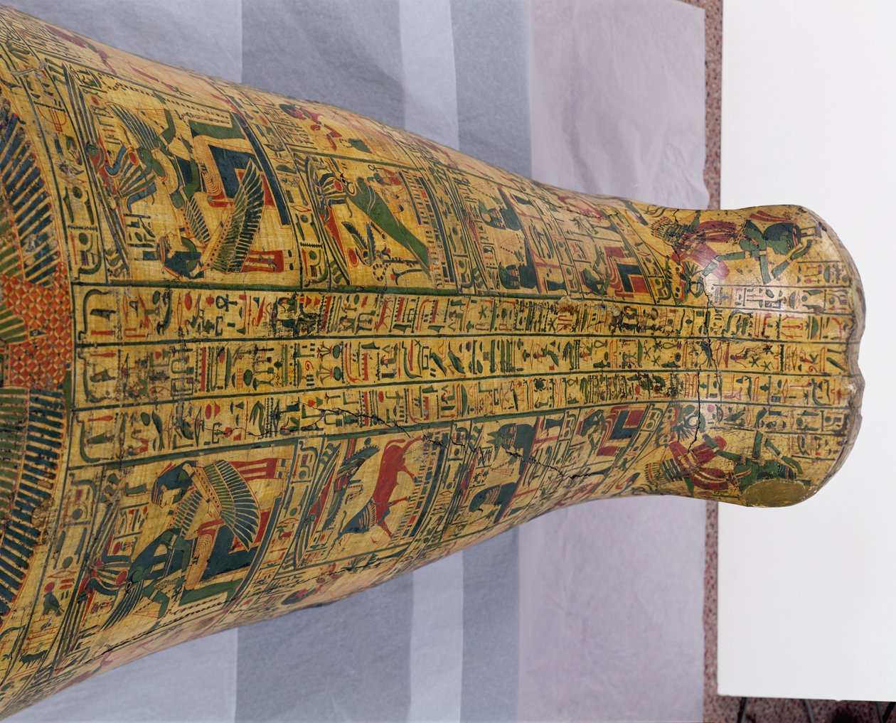 Detalj av det ytre kistelokket til mumien til Nesyamun, muligens funnet i Deir El-Bahri, New Kingdom, ca. 1100 f.Kr. (malt tre) av Egyptian 20th Dynasty