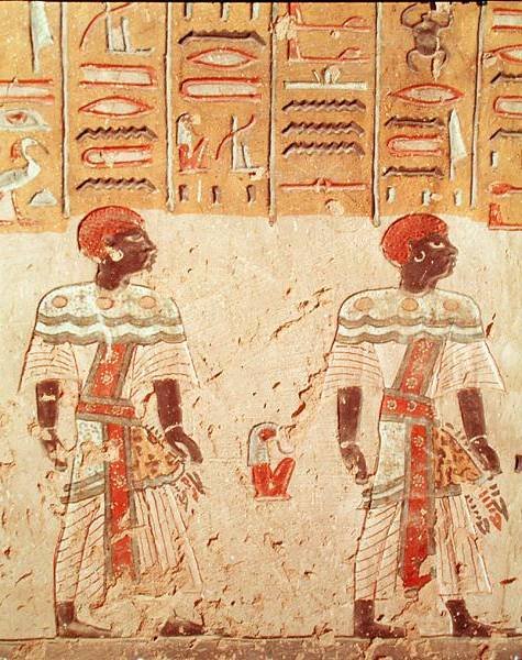 Nubiere, fra graven til Ramses III (ca. 1184-1153 f.Kr.) Nytt rike av Egyptian 20th Dynasty