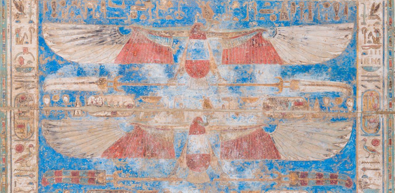 Malt relieffbilde på hvelvet av Egyptian 20th Dynasty