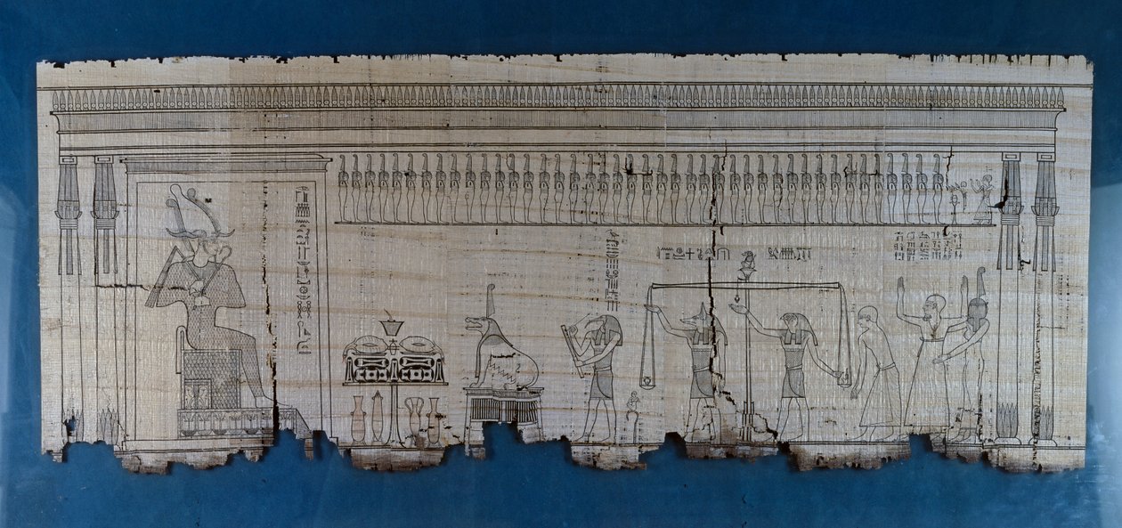 Papyrus som skildrer satirisk scene, ca 1100 f.Kr., datert fra regjeringen til Ramesses IX, egyptisk sivilisasjon, New Kingdom, Dynasty XX av Egyptian 20th Dynasty