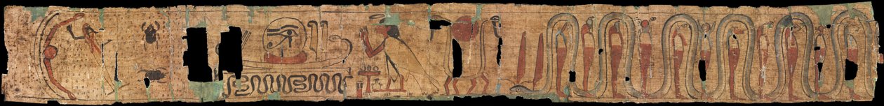 Gamle egyptiske begravelsestekster - Det gamle Egypt - 1069-945 f.Kr. - Papyrus - 10x100 - Szepmuveszeti Muzeum, Budapest av Egyptian 21st Dynasty