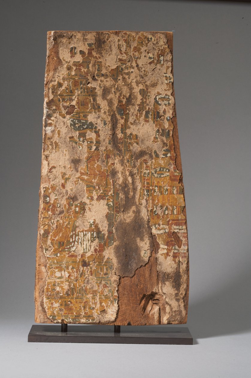 Bakside av sarkofagpanel, tredje mellomperiode (malt tre) (se også 234375) av Egyptian 21st Dynasty