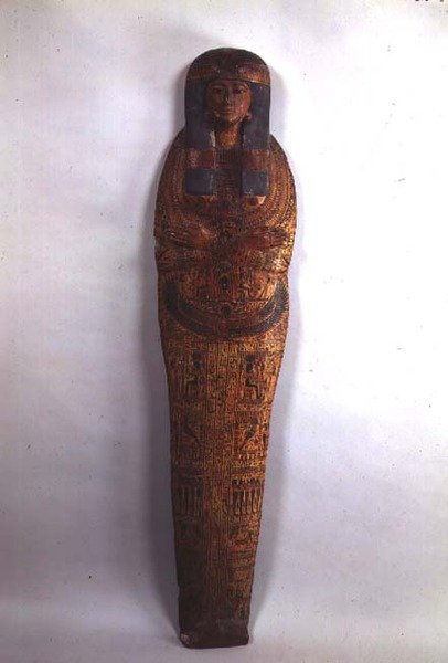 Sarkofagkasse av sangeren Tentamon, tredje mellomperiode (polykromt tre) av Egyptian 21st Dynasty