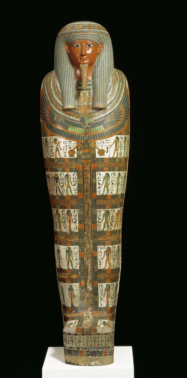 Mummikartonnasje av Nespanetjerepenere, muligens fra Theben, tredje mellomperiode (malt lin eller papyrus blandet med gips) (for detaljer se 104180) av Egyptian 22nd Dynasty