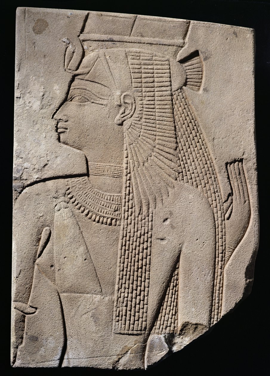 Relieff av en guddommelig konsort, sen periode, ca. 780-656 f.Kr. (sandstein) av Egyptian 25th Dynasty