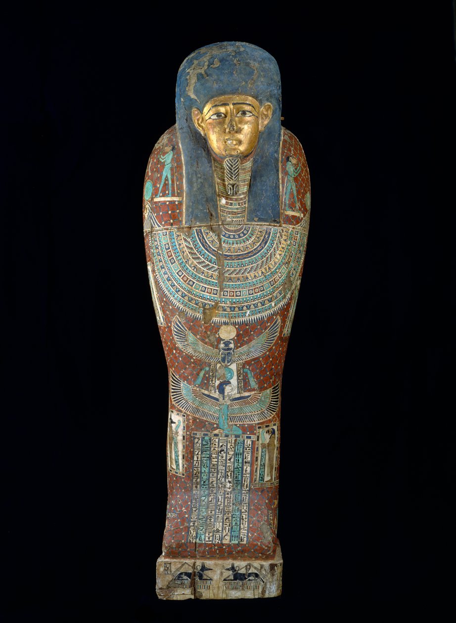Kiste av Pedi-Osiris, ptolemaisk periode (305-30 f.Kr.) (polykrom og forgylt tre) av Egyptian 26th Dynasty