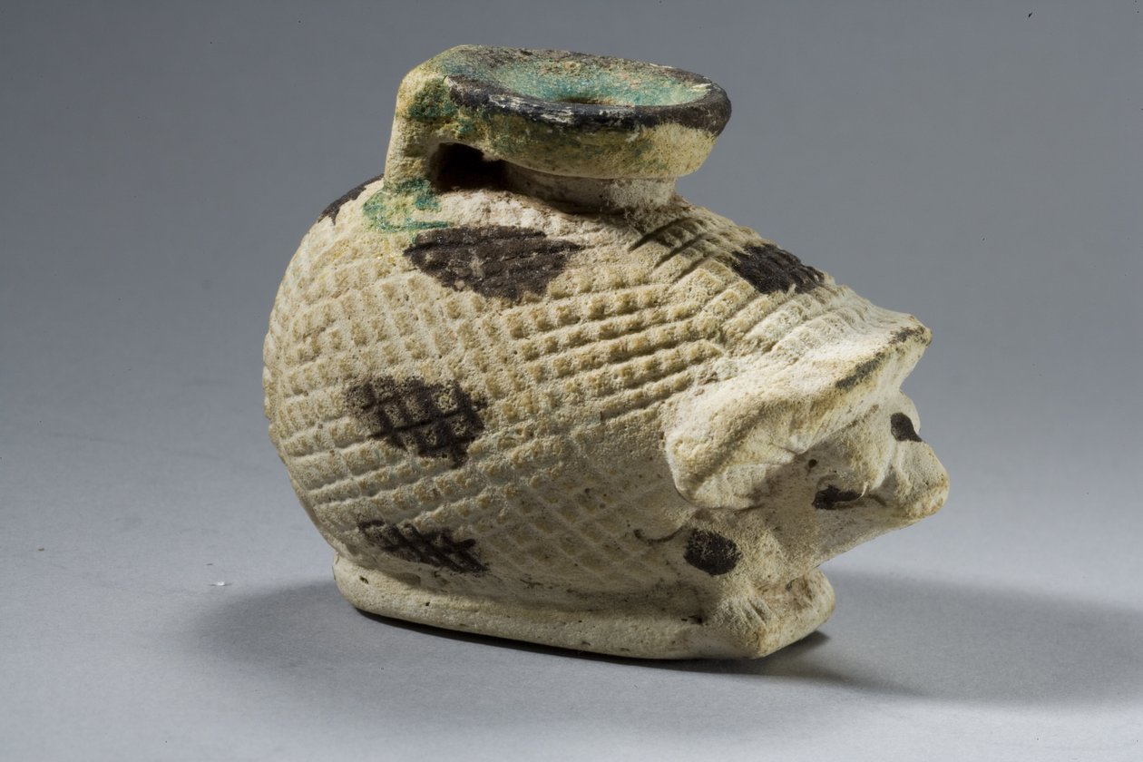 Hedgehog aryballos, Saite-periode (fajanse) av Egyptian 26th Dynasty