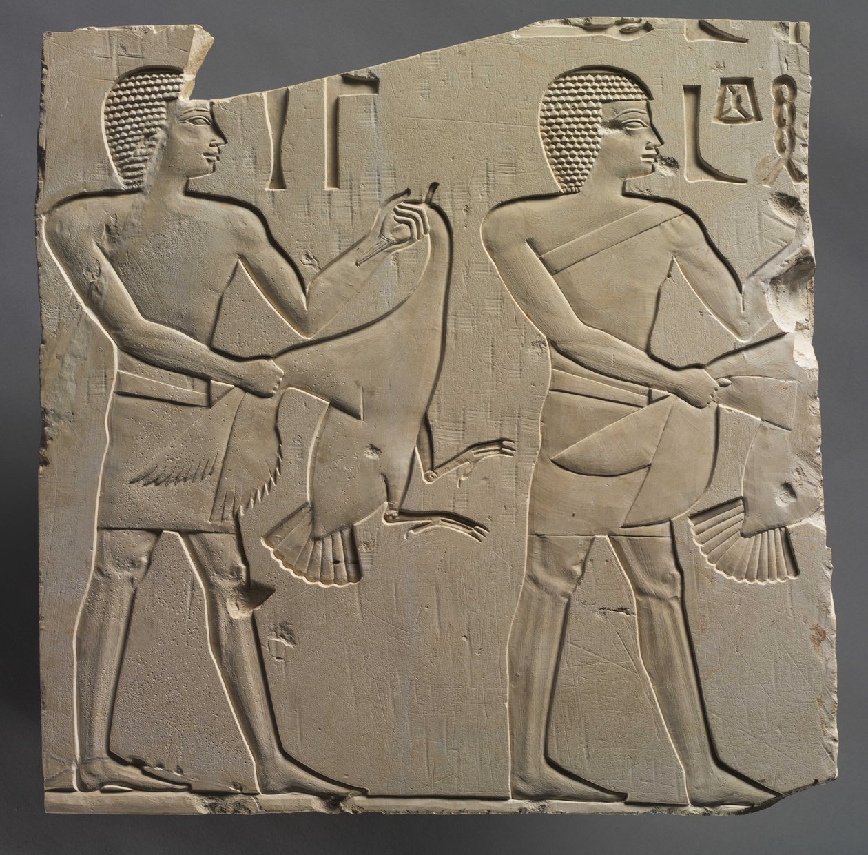 Profet og lektor-prest med ofringer av levende gjess, ca. 667-647 f.Kr. av Egyptian 26th Dynasty
