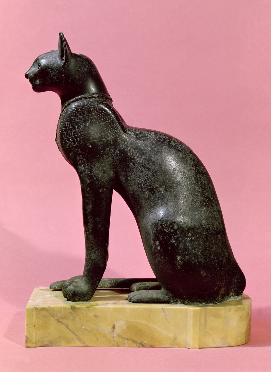 Skulptur av en katt, sen periode (bronse) av Egyptian 26th Dynasty