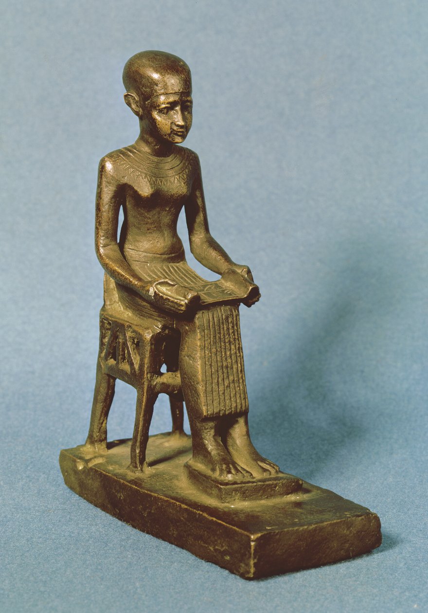 Sittende statue av Imhotep av Egyptian 26th Dynasty
