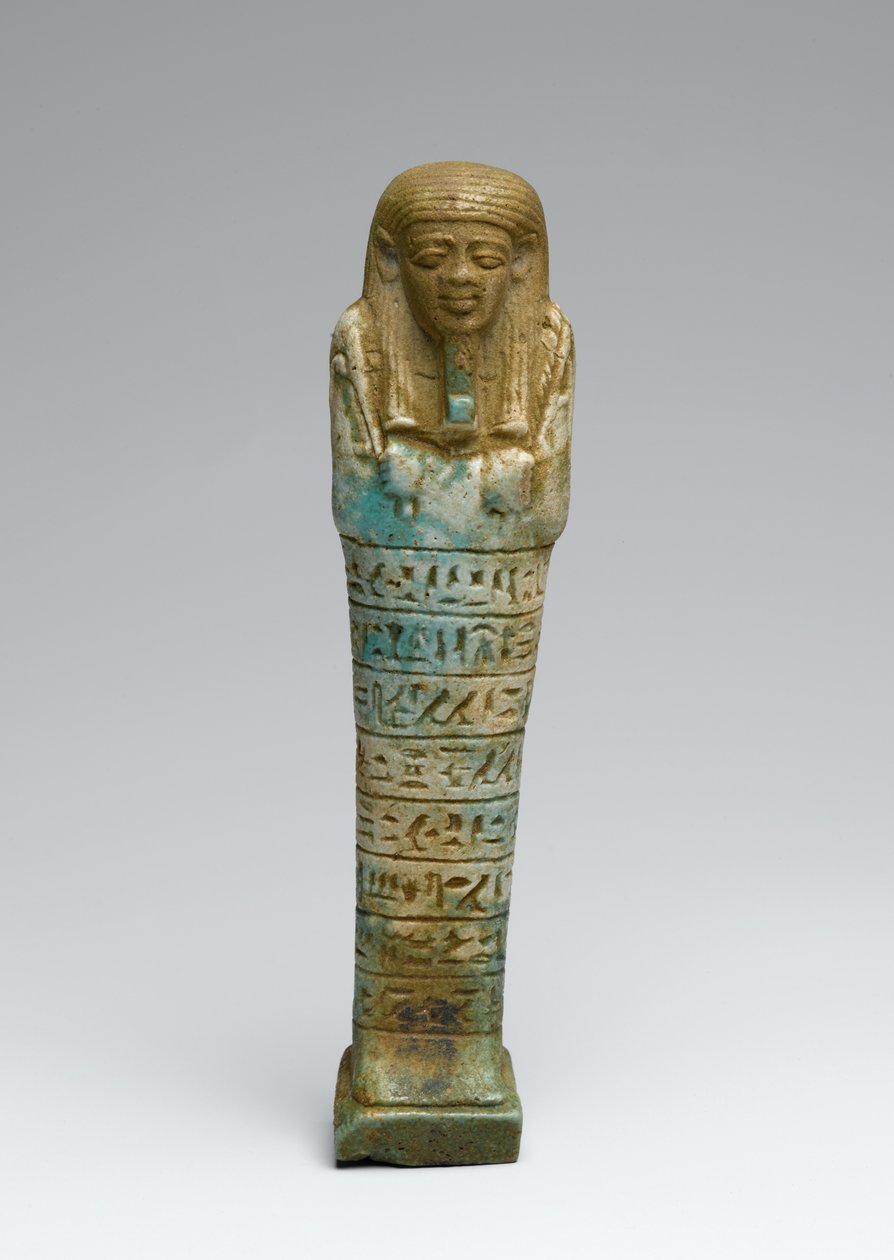 Shabti fra Psamtek, muligens fra Giza, Late Kingdom (fajanse) av Egyptian 26th Dynasty