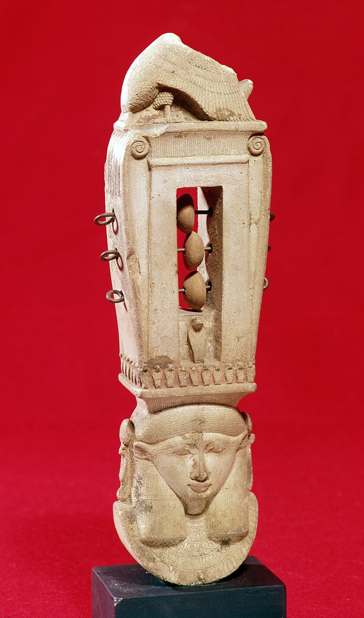Sistrum, Saite-periode (kalkstein) av Egyptian 26th Dynasty