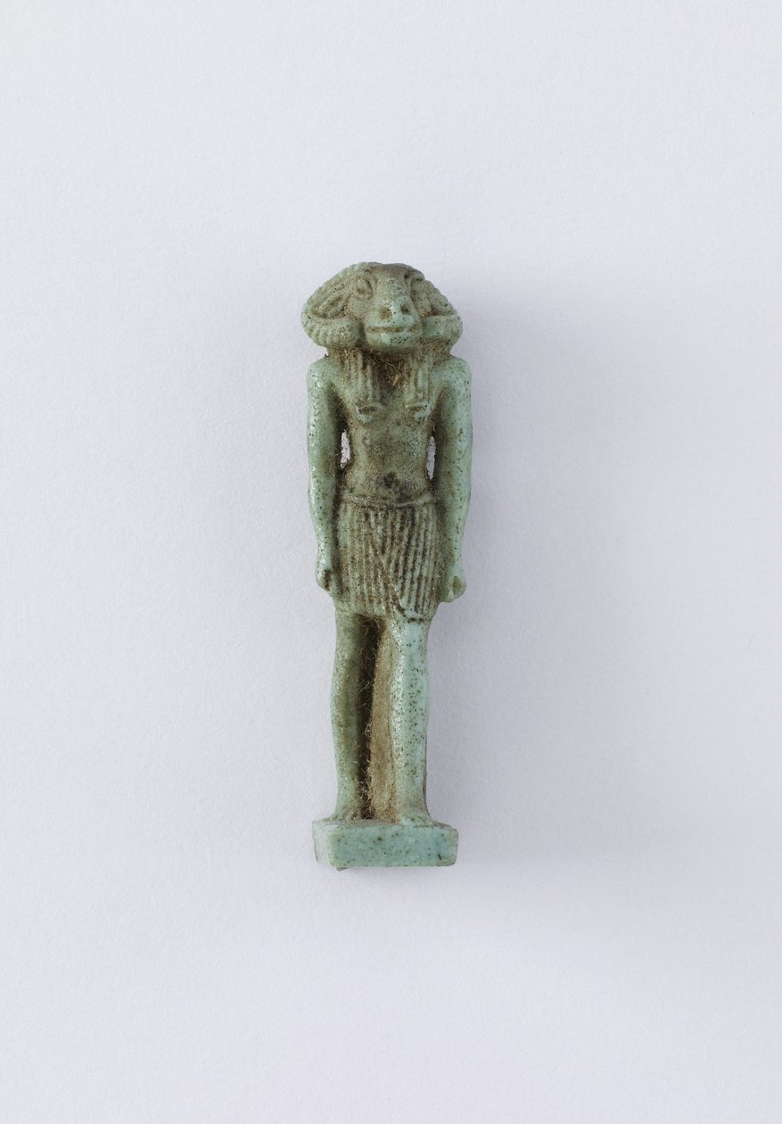 Stående figur av guddommen Khnum, Saite-perioden, 664-525 f.Kr. (fajanse) av Egyptian 26th Dynasty