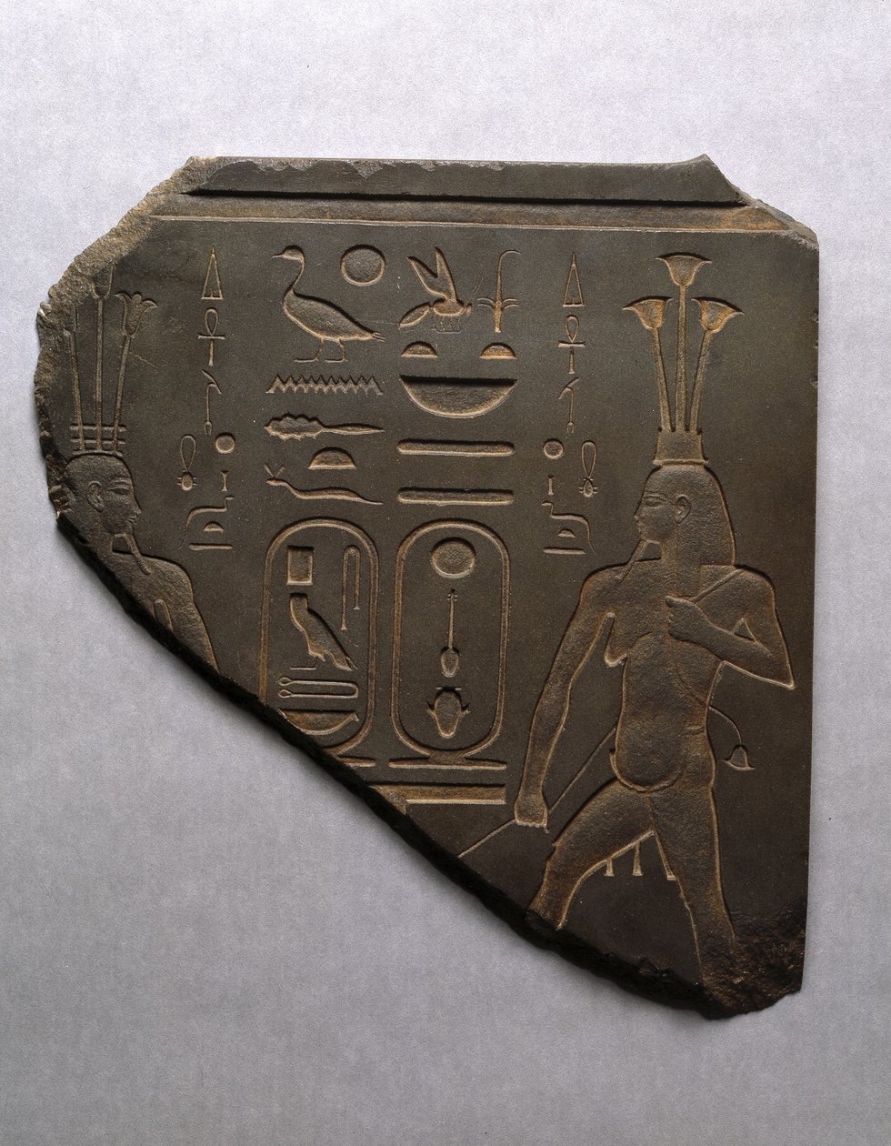 Nilguden Hapi rituelt binder sammen Øvre og nedre Egypt, 663-525 f.Kr. (skiferskifer) av Egyptian 26th Dynasty