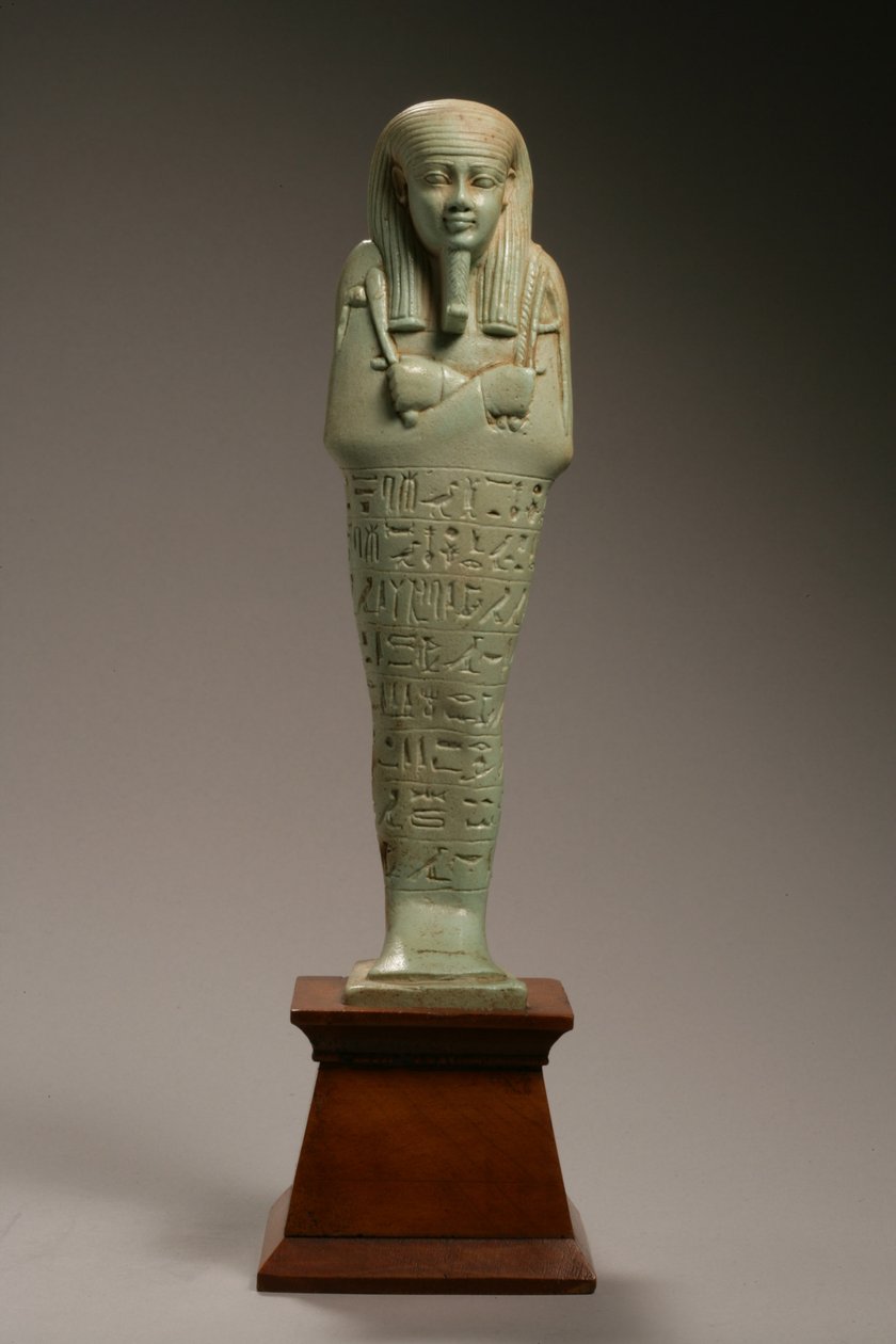 Ushabti-figur for Neferibre-si-Neith, sendynastisk periode, Amasis regjeringstid, 570–526 f.Kr. (fajanse) av Egyptian 26th Dynasty