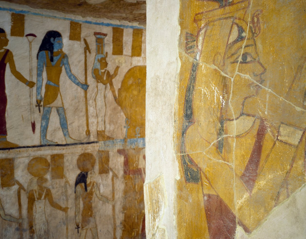 Veggmalerier fra Tomb of Pa Nentwy, Bahariya Oasis, Giza, Egypt Egyptian Civilization, 26th Dynasty, 663-525 BC av Egyptian 26th Dynasty