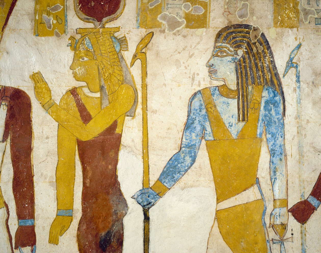 Veggmalerier fra Tomb of Pa Nentwy, Bahariya Oasis, Giza, Egypt. Egyptisk sivilisasjon, 26. dynasti, 663-525 f.Kr. av Egyptian 26th Dynasty