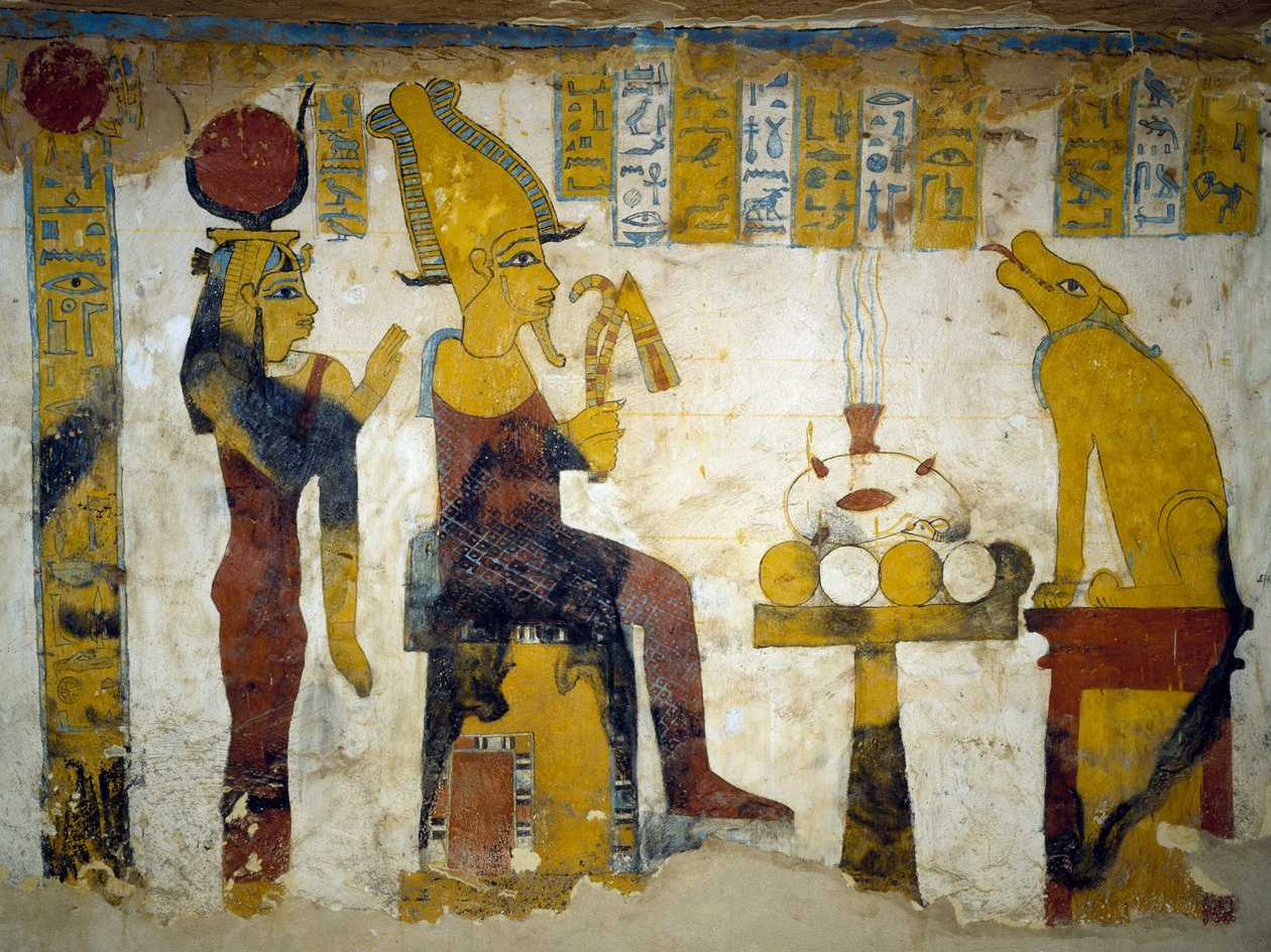 Veggmalerier fra gravkammeret til Tomb of Pa Nentwy, Bahariya Oasis, Giza, Egypt. Egyptisk sivilisasjon, 26. dynasti, 663-525 f.Kr. av Egyptian 26th Dynasty