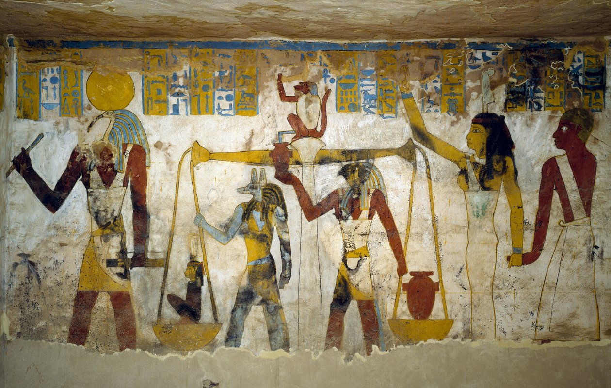Veggmalerier fra gravkammeret til Tomb of Pa Nentwy, Bahariya Oasis, Giza, Egypt. Egyptisk sivilisasjon, 26. dynasti, 663-525 f.Kr. av Egyptian 26th Dynasty