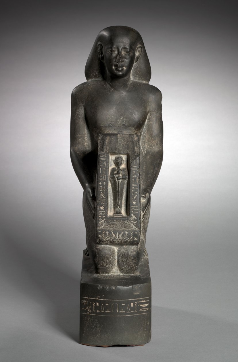 Naophorous statue av finansoffiser og tilsynsmann for felt, Horwedja, 521-486 f.Kr. av Egyptian 27th Dynasty