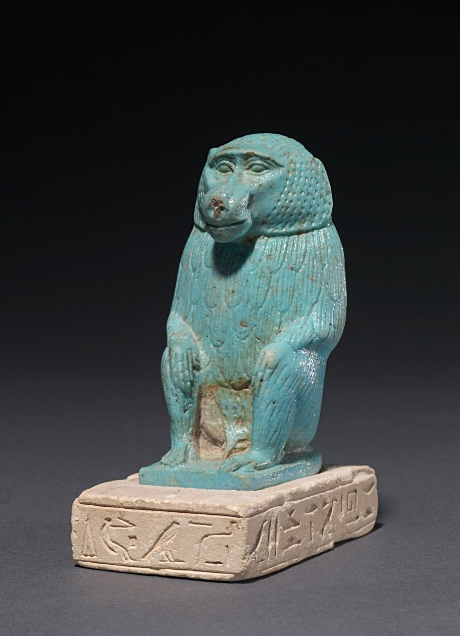 Bavian på en kalksteinsbase, 380-30 f.Kr av Egyptian 30th Dynasty