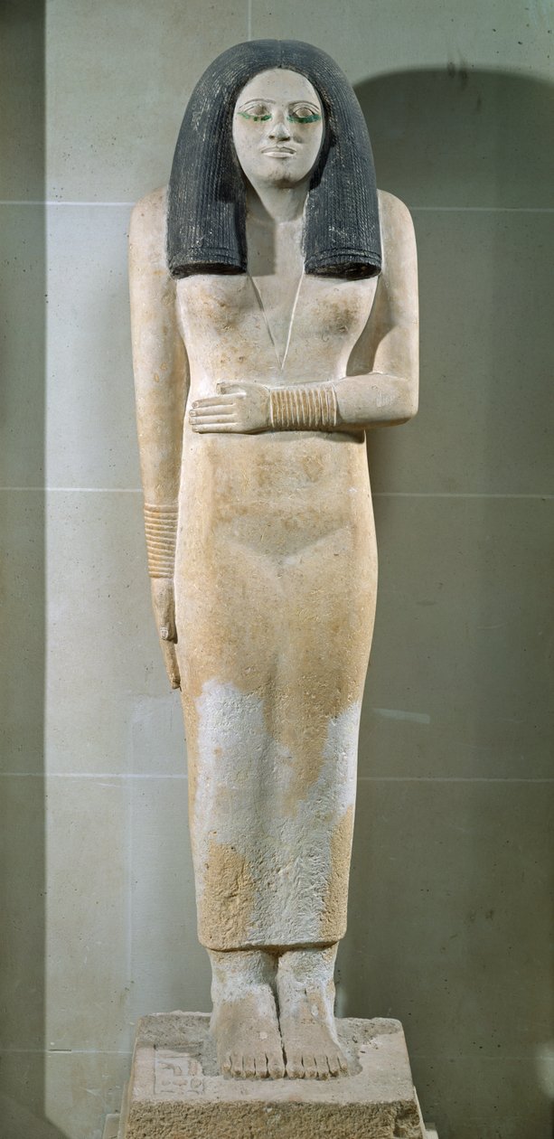 Statue av Nesa, Old Kingdom (malt kalkstein) av Egyptian 3rd Dynasty