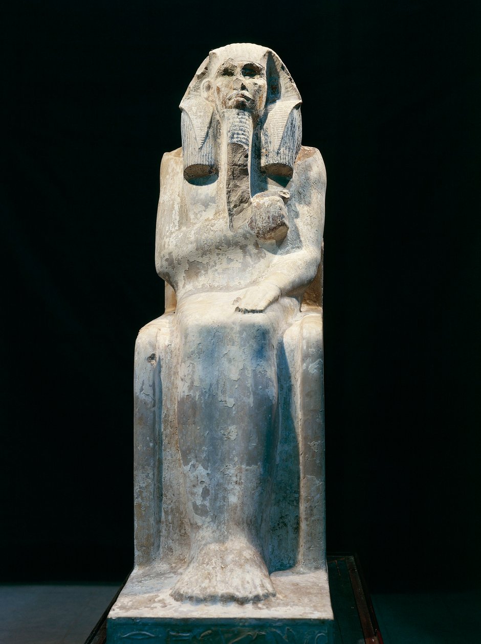 Statue av farao Gioser, fra Saqqara, dynasti III (bilde) av Egyptian 3rd Dynasty