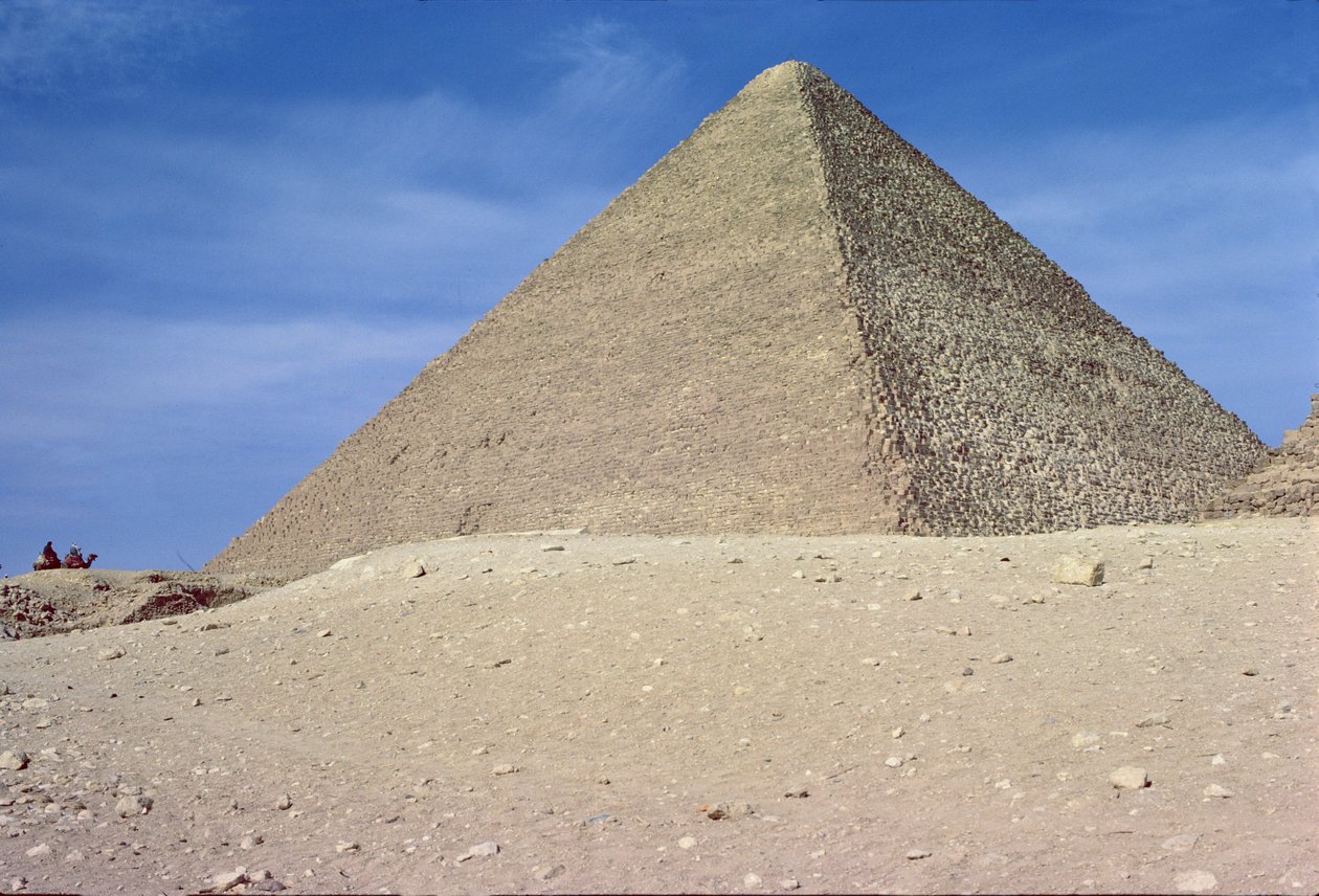 Den store pyramiden i Khufu (ca. 2551-2528 f.Kr.) Gamle riket av Egyptian 4th Dynasty