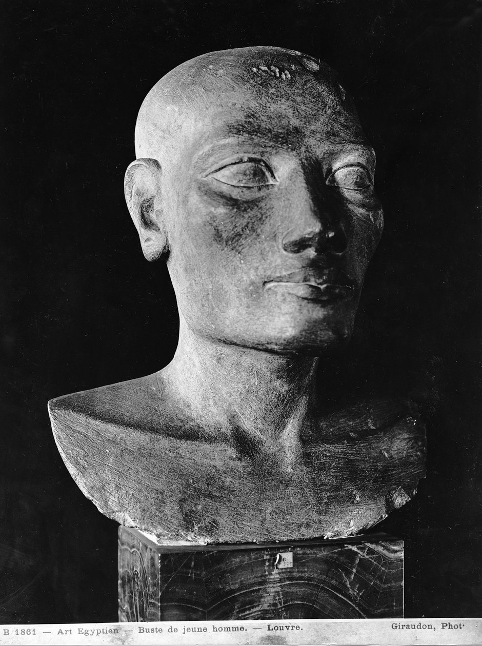 Hodet til en mann, Salts Head (malt kalkstein) av Egyptian 4th Dynasty