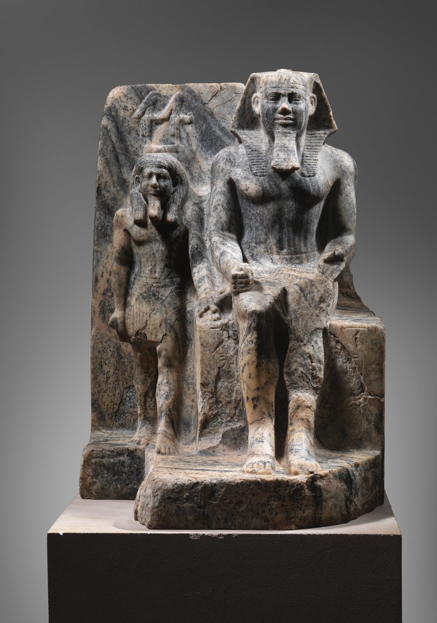 Kong Sahure og en Nome-gud, ca. 2458–2446 f.Kr. (gneis) av Egyptian 5th Dynasty