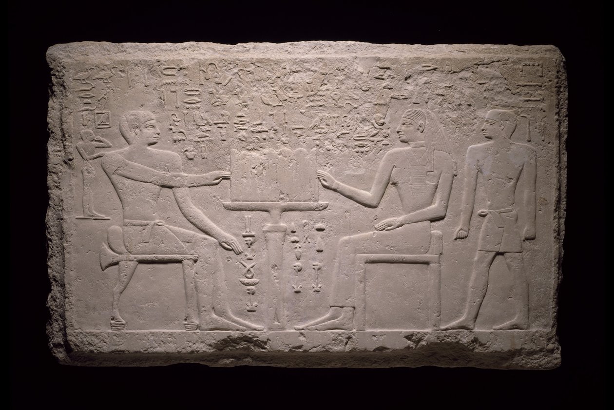 Veggfragment fra graven til Thenti, 2524-2400 f.Kr av Egyptian 5th Dynasty