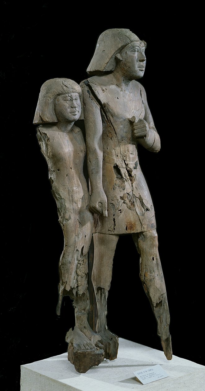 Anonymt par kjent som Memphis Couple, Old Kingdom (akasietre) (se også 105656) av Egyptian 6th Dynasty