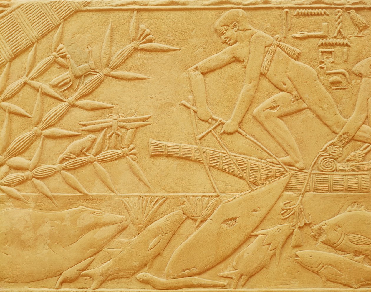 Fiskescene, fra Mastaba i Kagemni, Old Kingdom (kalkstein) av Egyptian 6th Dynasty
