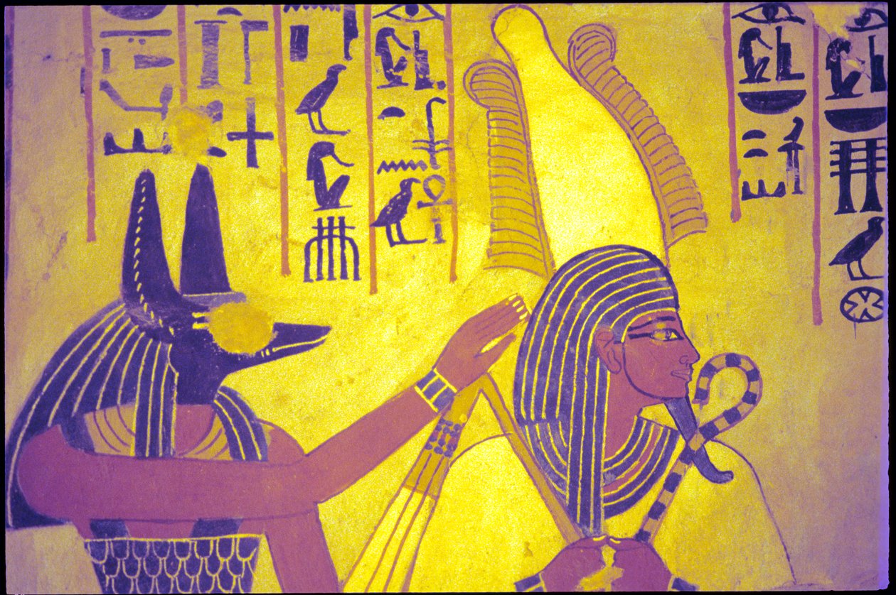 Det gamle Egypt, veggmaleri, Sennufers grav, adeliges grav, Theben av Egyptian Egyptian