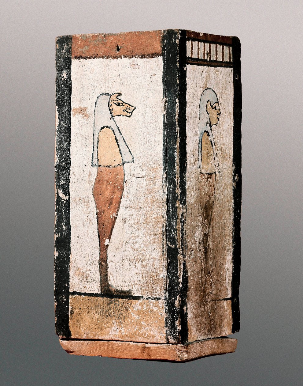 Egyptisk antikvitet: begravelsesurne eller baldakin av tre. 11.-4. århundre f.Kr. Montserrat kloster. Museet i Montserrat. av Egyptian Egyptian