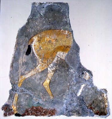 Fragment av et maleri av en gaselle av Egyptian Egyptian