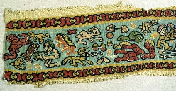Polykrom tekstil, egyptisk, koptisk periode 4.-12. århundre (teppe) av Egyptian Egyptian